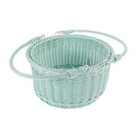 Toddmomy Cesto Intrecciato con Manico in Plastica Blu Resistente Senza Sbiadimento, Cestino Rustico per Feste All'aperto e Picnic, Come Porta Oggetti e Alimentari