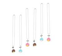 Toddmomy Collana Amicizia Ciondoli Ciambella in Plastica Resistente, Set 6 Pezzi Colorati, Collane Portatili Leggere per Regalo Amici e Accessori Amico