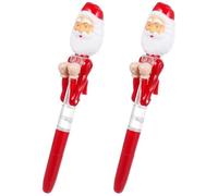 Toddmomy Confezione da 2 Penne a Sfera di Babbo Natale per Natale - Penne Creative Antistress per Studenti, per Scrivere E Come Giocattolo