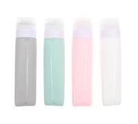 Toddmomy Contenitori Cosmetici per Mantenere Puliti e Sicuri i Prodotti Set di 4 in Silicone e Plastica Bottiglie da Viaggio di Perdite per Viaggio per Shampoo, Lozione e Crema