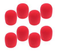 Toddmomy Coperture in Spugna Rossa per Microfono 8 Pezzi Parabrezza Antivento Portatile Riutilizzabile Filtro Anti-Pop per Microfoni Ktv Registrazioni Domestiche e Discorsi Pubblici