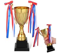 Toddmomy Coppa trofeo in metallo da 24,4 cm, trofeo d'oro per tornei sportivi, premio primo posto per bambini e adulti, premio brillante per eventi di calcio ed eventi scolastici