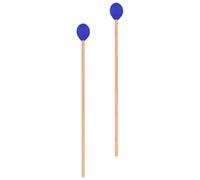 Toddmomy Coppia di Mazze e Manico in Legno D'acero Superficie Liscia e Sicura Testa Blu per Marimba per Strumenti a Percussione e Principianti