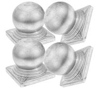 Toddmomy Copripali per Recinzione in Metallo 4 Pezzi Tappi Copri Palo Rotondi Resistenti alle Intemperie Copertura per Pali e Ringhiere Finitura Zincata Protezione da Pioggia e Sole per