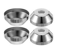 Toddmomy Copritubo Valvola Angolare in Acciaio Inox 4 Pezzi Copriflangia a Parete per Tubi Bagno e Doccia Piastra Decorativa Resistente All’Umidità per Rubinetti e Impianti Idraulici