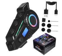 Toddmomy Cuffie wireless per casco moto con microfono sensibile, cancellazione rumore e funzione memoria, comunicazione per motociclisti