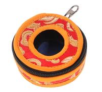 Toddmomy Custodia Facile da Trasportare per Rosso Ricamo Delicato di Cotone Stile Nepalese Campana da Meditazione Adatta per Luogo di Buddha