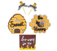 Toddmomy Decorazione in Legno a Tema Ape Set 5 Pezzi Design Minimalista la Casa, Materiale Legno e Cotone, per Soggiorno e Spazi Vari