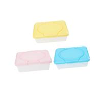 Toddmomy Dispenser e Riutilizzabile per Ragazzo Ragazza Salviette Umidificate 3 Pezzi in Plastico Leggero Design Semplice Colore Casuale per Passeggino e Culla