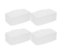 Toddmomy Dispenser per Salviette Umidificate Piccolo con Coperchio Sigillante, Contenitore Portatile in Plastica per Fazzoletti Bagnati da 4 Pezzi, Organizer Salvaspazio per Bagno, Camera