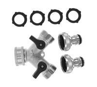 Toddmomy Distributore per Tubo da Giardino a 2 Vie con Valvole Indipendenti in Metallo e Gomma, Design a Y, Previene Cali di Pressione, per Irrigazione Domestica e Cura del Prato