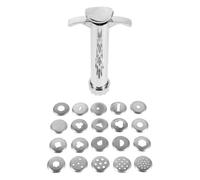 Toddmomy Estrusore Manuale 2 Set per Argilla in Acciaio Inox | Linee Precise, Stampi Multipli, Facile da Pulire, per Ceramica e Arte, Argento, 9, 60x5, 50x2, 50cm