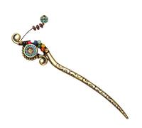 Toddmomy Forchetta per Capelli Orientale, Stick per Chignon in Lega Oro, Nappine Decorative, Non Strappa i Capelli, per Viaggi in Minoranze Etniche