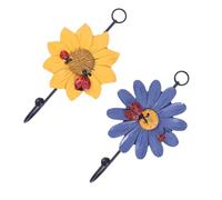 Toddmomy Ganci da Muro in Resina e Ferro 2 Pezzi a Forma di Margherita | Bagni e Cucine, Facile da Installare, Salvaspazio, Buona Portata, per Cappelli e Borse