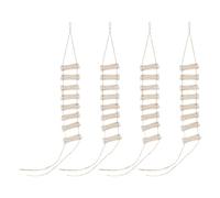 Toddmomy Kit di 4 scale in miniatura in legno: decorazioni e accessori per la casa delle bambole - Scala di corda da giardino da favola - Ornamenti micropaesaggistici autoassemblanti