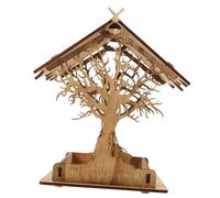 Toddmomy Mangiatoia Uccellini Esterno in Legno Resistente Gabbia Anti-topi per Pappagalli Design Splash Giardino e Cortile Facile da Appendere e Usare