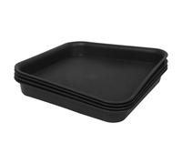 Toddmomy Mantiene Pavimento Struttura Rinforzata, Superficie Opaca in Plastica Nera Set da 4 Pezzi di Vassoi Quadrati Supporto Stabile per Vasi di Fiori per Giardino e Soggiorno