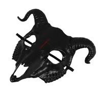 Toddmomy Maschera Caprone Cosplay Halloween in Plastico Nero per Feste | Decorativa, Forma Testa di Pecora, Corna Scolpite, per Eventi a Tema, Carnevale, Fotografia
