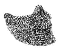 Toddmomy Maschera e Comoda da Indossare in Plastica Sottile Teschio Argento Design Spaventoso e Realistico per Halloween e Cosplay Eventi