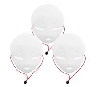 Toddmomy Maschere Halloween Animali 3 Pezzi in Plastica Bianca Finitura Opaca Liscia per Cosplay e Feste, Design Semplice e Viso Animale da Dipingere Colore Colore Casuale Stili multipli