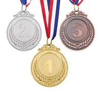 Toddmomy Medaglie per Il 1° 2° E 3° Premio: Medaglie in Metallo Stile Oro Argento Bronzo con Nastro da Collo per Concorsi per Studenti Scolastici Feste