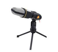Toddmomy Microfono Condensatore Cablaggio con Clip per PC e Laptop per Podcast Karaoke e Streaming Nero