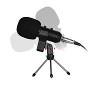 Toddmomy Microfono Condensatore per Trasmissione Registrazione Audio e Webcast con Supporto per Rack e Inserto in Schiuma Nero