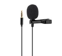 Toddmomy Microfono Lavalier Clip-on per Registrazione Omnidirezionale 3.5mm Nero in Plastico e Metallo, Leggero e Hands-free per Laptop e Smartphone, per Lezioni All'aperto