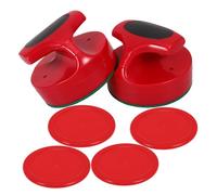 Toddmomy Mini Air Hockey Rosso con Spintori e Dischi Compatibile Tavolo Standard Sicuro e Durevole per Gioco Famiglia