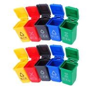 Toddmomy Mini bidone della spazzatura da 20 pezzi: set di modelli di bidone della spazzatura in miniatura - piccolo con coperchio - piccoli contenitori per la in plastica per forniture da