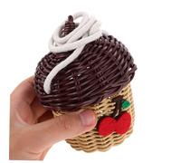 Toddmomy Mini Borsa in Imitazione Rattan Forma Ghianda e Intrecciata Borsetta Tracolla per Oggetti per Picnic e Giochi Creativi Colore Cioccolato con Patch