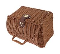 Toddmomy Mini Scatola Da Mahjong Intrecciata - Scatola Decorativa in Miniatura in Rattan Con, Cestino Rettangolare in Vimini, Organizer Boho Per Arredamento E Esposizione