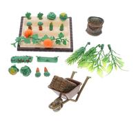 Toddmomy Miniature Farm Model con Accessori da Giardino in Plastica Carretto e Balle di Fieno Kit per Scenari Agricoli in Miniatura e Decorazioni Educative