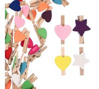 Toddmomy Mollette in Legno Colorate Clip Salvaspazio 100 Pezzi a Forma di Cuore e Attraente e Funzionale per Foto e Cartoline per Decorazioni Domestiche e Negozi