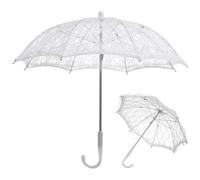 Toddmomy Ombrello da Sposa in Pizzo Bianco Vintage, Parasole Romantico per Matrimonio e Accessorio Fotografico, Struttura in Ferro Resistente per Spettacoli e Decorazioni