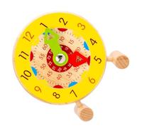 Toddmomy Orologio Didattico in Legno Montessori per Anni Gioco Educativo per Imparare Giocattolo Cognitivo con Lancette Regolabili Sviluppo Concetto e Matematica