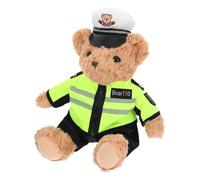 Toddmomy Orsetto Di Peluche Poliziotto 25cm, Giocattolo Morbido in Peluche Per Bambini e Neonati, Compagnia Educativa Per Sicurezza Stradale e Regalo Originale