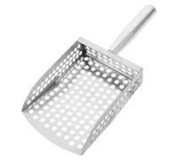 Toddmomy Pala setacciatrice in metallo per la spiaggia, paletta da sabbia resistente con manico corto, per scavare conchiglie e trovare tesori, rete da gioco per la sabbiera all'aperto 11x6x5