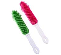 Toddmomy Pettine per Cani e Rimuove i Grovigli Effetto Massaggiante 2 Pezzi in Silicone Verde e Rosa Spazzola per Pelo di Animali Domestici e Cuccioli