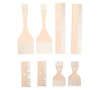 Toddmomy Pettine Portatile Liscio in Legno per Tessitura a Doppia e estremità Franges Beige 8 Pezzi, Strumento Raddrizzare Frange, per Progetti di Tessitura e Capolavori Tessili
