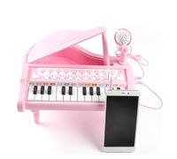 Toddmomy Pianola Elettronica Rosa con Microfono Organo Musicale Multifunzione Educativo per Tastiera senza Batteria Strumento Musicale per