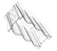 Toddmomy Portabottiglie Impilabile a 2 Livelli, Pet, 6 Scomparti, per Bottiglie D'acqua e Tazze, Organizer per Frigorifero e Cucina