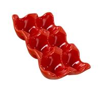 Toddmomy Portauova in Ceramica per Frigorifero Vassoio Salvaspazio per Uova Contenitore Antiscivolo per Cucina Elegante Supporto Stabile per Conservazione e Servizio Adatto Uso Quotidiano