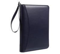 Toddmomy Portfolio con Cerniera, Raccoglitore Documenti in Pelle Artificiale Blu, Organizer Multifunzione per Appunti e Documenti, per Riunioni e Lavoro da Remoto, per Professionisti