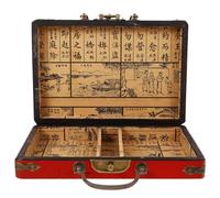 Toddmomy Scatola Porta Oggetti in Legno con Coperchio e Maniglia Contenitore Stabile per Mahjong e Varie Occasionali Leggera e Facile da Trasportare Design Vintage con Chiusura Sicura