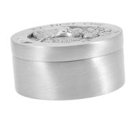 Toddmomy Scatola Ricordo per Primi Chioma, Contenitore Rotondo in Metallo Inossidabile Argento, Pratica per Piccoli Oggetti, Regalo Nascita