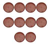 Toddmomy Set 10 Pezzi Piattini per Vaso in Plastica Rossi, Resistenti al Calore, per Piante Foro, per Balcone e Superfici Domestiche