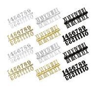 Toddmomy Set 12 Pezzi Accessori Orologio Numeri Arabi e Romani Nero Oro Argento, Kit Ricambio Quadrante Orologio da Parete Fai da Te, Parti Riparazione Orologi Romani e Arabi per Uso