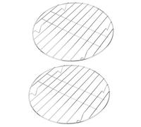 Toddmomy Set 2 Pezzi Griglie Rotonde in Acciaio Inossidabile per Barbecue, Leggere e Facili da Usare, per attività di Barbecue All'aperto
