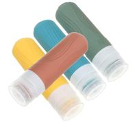 Toddmomy Set 4 Bottiglie da Viaggio Riutilizzabili da 90ml per Shampoo e Balsamo Tubo in Silicone e Pp, Multifunzione e Antigoccia, per Viaggi e Uso Quotidiano
